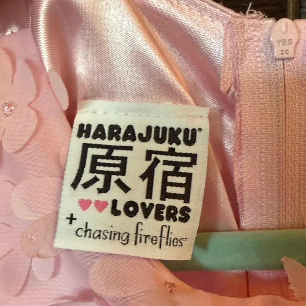Girls 14 Chasing Fireflies Harajuku Lovers Cherry Blossom costume K Pop pink EUC
